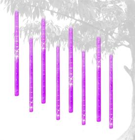 img 3 attached to 🌟 AKNMSOY LED Meteor Shower Lights - Waterproof Falling Rain Drop Lights, Icicle Lights with 11.8inch 8 Tubes, SMD2835 192LEDs for Party, Wedding, Holiday, Christmas Decoration