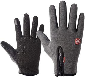 img 2 attached to 🧤 XL Men's Outdoor Black Waterproof and Windproof Gloves & Mittens with Fingers