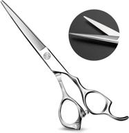 💇 [2021 update] professional barber hair scissors - 6.5 inch japanese stainless steel haircut shears for men, women, children, and pets - sharp & durable hair trimming scissors for salon use logo