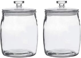 img 4 attached to 🍭 Ritayedet Glass Candy Jars with Lids - 1/2 Gallon Glass Storage Jars with Convenient Handle, Perfect for Flour, Cookies, and More - Set of 2