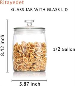 img 3 attached to 🍭 Ritayedet Glass Candy Jars with Lids - 1/2 Gallon Glass Storage Jars with Convenient Handle, Perfect for Flour, Cookies, and More - Set of 2