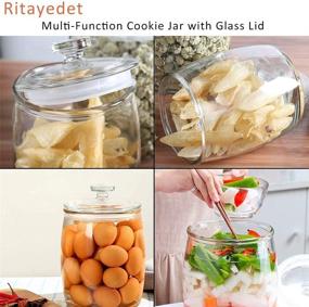 img 1 attached to 🍭 Ritayedet Glass Candy Jars with Lids - 1/2 Gallon Glass Storage Jars with Convenient Handle, Perfect for Flour, Cookies, and More - Set of 2