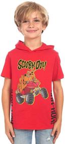 img 4 attached to 🐶 Scooby Doo Red Short Sleeve Pullover Hoodie T-Shirt for Boys – Kids' Apparel