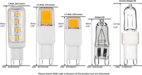 img 1 attached to 🔆 CBconcept UL Listed G9 LED Light Bulb, 5 Pack, 3W, 310LM, Non-Dimmable, Warm White 3000K, 360° Beam Angle, 120V, 40W JCD Halogen Replacement Patented Design