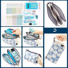 img 2 attached to EASTHILL Big Capacity Pencil Pen Case Office College School Large Storage High Capacity 3 Layers Pencil Bag Zipper Stationery Pouch Multifunctional Organizer (Blue)