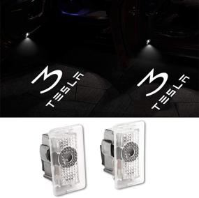 img 4 attached to Enhance Your Tesla Model 3 with Bailunte Car Door Light Logo Projector Ghost Shadow Welcome Lights - 2 Pack