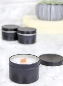 img 3 attached to 🕯️ 24-Pack of 4oz Black Metal Candle Tins by Cornucopia - Round Containers with Slip-On Lids for Candle Making, Party Favors, Spices, and Gifts