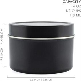 img 2 attached to 🕯️ 24-Pack of 4oz Black Metal Candle Tins by Cornucopia - Round Containers with Slip-On Lids for Candle Making, Party Favors, Spices, and Gifts