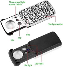 img 1 attached to 🔍 2-Packs of Jewelers' Loupes with Illuminated 30X, 60X, and 90X Magnification, Portable Loupe Magnifier with UV Black Light for Jewelry, Coins, Gems, and Stamps