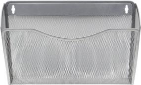 img 1 attached to 📁 Efficient Wall File Holder: EasyPAG Hanging Organizer for Office & Home - Single Pocket, Silver Mesh Collection