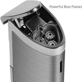 img 3 attached to 🔥 Torch Lighter with Powerful Blue Flame, Refillable Windproof Design and Punch Cutter (Butane Fuel Not Included)