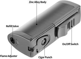 img 1 attached to 🔥 Torch Lighter with Powerful Blue Flame, Refillable Windproof Design and Punch Cutter (Butane Fuel Not Included)