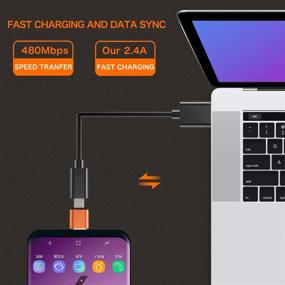 img 1 attached to JXMOX Адаптер USB типа C (4 шт) - Женский разъём Micro USB в мужской разъём USB-C для быстрой зарядки - Совместим с Samsung Galaxy S10 S9 S8 Plus, Note 9 8, Pixel 2 3 XL, LG V40 V20 G5, Moto Z2 Z3 (Оранжевый)