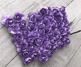 img 2 attached to OOKI-144 Pcs Lavender Artificial Mulberry Paper Rose Flower - Perfect for Wedding Scrapbooking, DIY Crafts, and Anniversaries