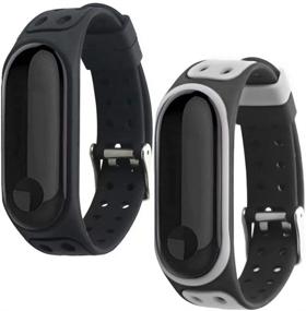 img 4 attached to 🌈 T-BLUER Красочный силиконовый ремешок для замены на Xiaomi Mi Band 5/Mi Band 6, браслет совместим с застежками фитнес-браслета, подходит для Xiaomi Miband 5/6 - трекер не включен
