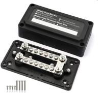 💪 heavy-duty t tocas 100a power distribution block busbar box with module design, 12 screws, and 4 m6 terminal studs logo