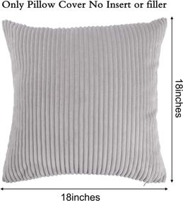 img 3 attached to 🛏️ Bedwin Grey Corduroy Throw Pillow Covers 2 Sets - 18x18 Inch Decorative Cushion Covers | Soft Grey Pillow Covers for Home Décor | Couch Accessories (Light Gray)
