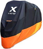 🏍️ xyzctem xxxl motorcycle cover – waterproof outdoor protection for 116 inch tour bikes, choppers and cruisers – shield against dust, debris, rain and weather – black & orange logo