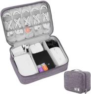 🔌 водонепроницаемая сумка для организации кабелей с 3 съемными перегородками - коробка для хранения аксессуаров электроники во время путешествий для кабелей, портативных зарядных устройств, адаптеров (серый) логотип