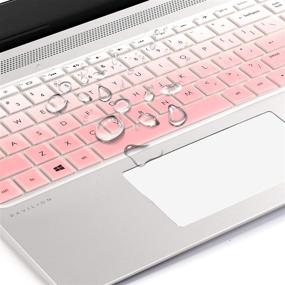 img 2 attached to Ultra Thin Anti Dust Silicon Keyboard Cover for HP Pavilion X360 14M-BA011DX 14M-BA013DX 14M-BA015DX 14M-BA114DX 14 inch Touchscreen Laptop US Layout - Gradual Pink