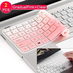 img 4 attached to Ultra Thin Anti Dust Silicon Keyboard Cover for HP Pavilion X360 14M-BA011DX 14M-BA013DX 14M-BA015DX 14M-BA114DX 14 inch Touchscreen Laptop US Layout - Gradual Pink