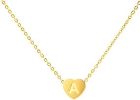 img 3 attached to 💖 Dainty 18K Gold Plated Heart Necklace Set with Adjustable 14K Gold Stacking LOVE Rings - Perfect Valentines Gift for Women, Kids & Teens - Tiny Adorable Heart Initial Jewelry Kit