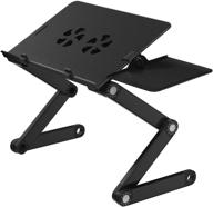 🖥️ premium huanuo adjustable laptop stand - ideal for 17 inch laptops | portable & ergonomic | 2 cooling fans | detachable mouse pad | multifunctional lap desk, bed tray & standing desk, hnla6 logo