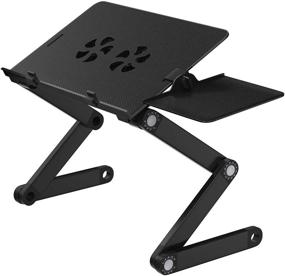 img 3 attached to 🖥️ Premium HUANUO Adjustable Laptop Stand - Ideal for 17 inch Laptops | Portable & Ergonomic | 2 Cooling Fans | Detachable Mouse Pad | Multifunctional Lap Desk, Bed Tray & Standing Desk, HNLA6