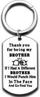 brother keychain for brother's birthday and christmas logo