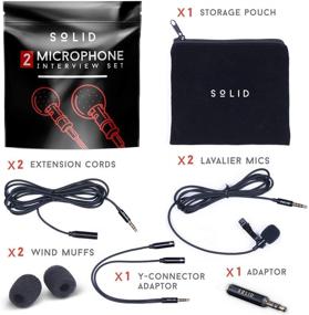 img 1 attached to 🎤 2 Pack Clip On Lavalier Lapel Microphone Set: iPhone & Android Compatible | High-Quality Sound for Recording & Broadcasting