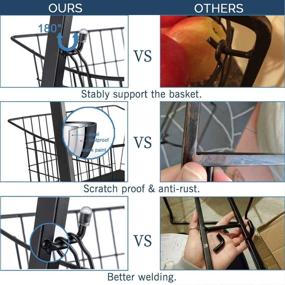 img 1 attached to 🍎 RUHATA 4-Tier Wire Baskets for Organizing- Fruit Basket Stand with Pads for Kitchen Pantry, Snack Fruit Vegetable Produce Metal Hanging Storage Bin and Paper Towel Holder in Black (black-1)