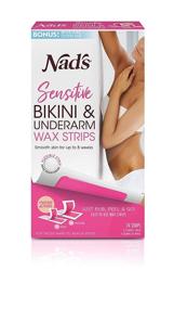 img 4 attached to Nad's Body Wax Strips: Gentle Hair Removal for Women - 🌸 At Home Waxing Kit with 24 Strips, Calming Oil Wipes, and Soothing Balm