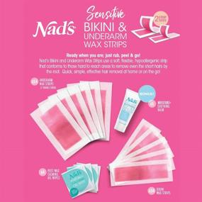 img 3 attached to Nad's Body Wax Strips: Gentle Hair Removal for Women - 🌸 At Home Waxing Kit with 24 Strips, Calming Oil Wipes, and Soothing Balm