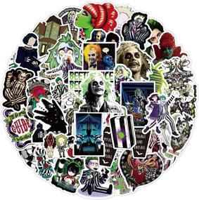 img 4 attached to Beetlejuice Sticker Pack - 50 Pcs - Tim Burton's Thriller Movie - Creative DIY Stickers for Laptop Luggage Computer Notebook Phone - Decorative for Home Wall Garden Window Snowboard - USA