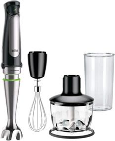 img 4 attached to Braun MQ7035X 3-in-1 Immersion Hand Blender, 500W Stainless Steel Stick Blender, Variable Speed, 2-Cup Food Processor, Whisk, Beaker, High Quality Faster, Finer Blending, MultiQuick