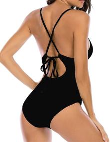 img 1 attached to Tengweng Monokini Backless Swimsuits Bathing