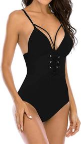 img 2 attached to Tengweng Monokini Backless Swimsuits Bathing