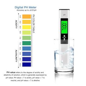 img 1 attached to WEKSUN pH and TDS Meter Kit - Digital Water Quality Tester for High Accuracy Testing of pH and TDS Levels - Backlit Screen - Ideal for Drinking Water, Aquariums, and Swimming Pools