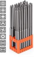 🔐 horusdy 32-piece 1/4" extra-long security power bit set, 6" long tamper-proof security bits, s2 steel logo