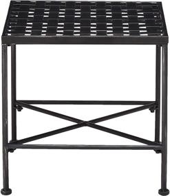 img 3 attached to 🖤 Black Brush Silver Christopher Knight Home Petra Iron End Table