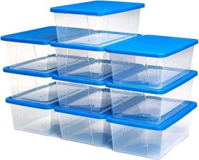 img 3 attached to 👠 Homz Stackable Clear Plastic Shoe Storage Box with Lid - 6 Quart (10-Pack)