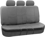 🚗 fh group pu002solidgray013 - gray faux leather split bench car seat cover - solid design for ultimate style & protection logo