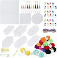 pllieay 117 piece mesh plastic canvas kit: clear sheets, colorful acrylic yarn, embroidery tools, and trinkets for craft enthusiasts logo