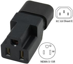 img 1 attached to 🔌 (2 Pack) IEC320 C14 Male to Nema 5-15R PDU USA UPS Extension Power Plug Adapter - IEC C14 Male Plug to Nema 5-15R Female Power Adapter Connector for US 3-Pin Outlets