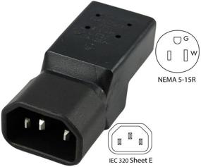 img 2 attached to 🔌 (2 Pack) IEC320 C14 Male to Nema 5-15R PDU USA UPS Extension Power Plug Adapter - IEC C14 Male Plug to Nema 5-15R Female Power Adapter Connector for US 3-Pin Outlets