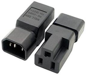 img 3 attached to 🔌 (2 Pack) IEC320 C14 Male to Nema 5-15R PDU USA UPS Extension Power Plug Adapter - IEC C14 Male Plug to Nema 5-15R Female Power Adapter Connector for US 3-Pin Outlets