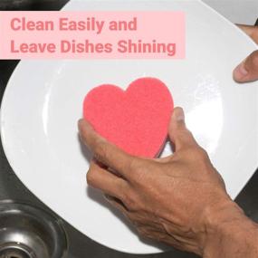 img 1 attached to Globetrotting Merchant Heart Dual Sided Scrubber Household Household Supplies