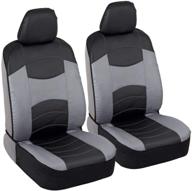 🚗 bdk sideless faux leather car seat covers for front seats - two-tone design with armrest compatibility, universal fit for cars, trucks, vans & suvs logo