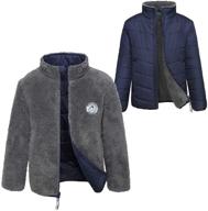 🧥 rokka & rolla reversible water-resistant teddy sherpa fleece puffer jacket coat for boys logo