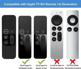 img 3 attached to TOKERSE 2 пакета силиконового чехла для Apple TV 4K / HD 4-го поколения пульт управления Siri (1-го поколения) - Ударопрочный чехол для пульта, совместимый с Apple TV 4K 4-го поколения Siri пультом управления - Черный.